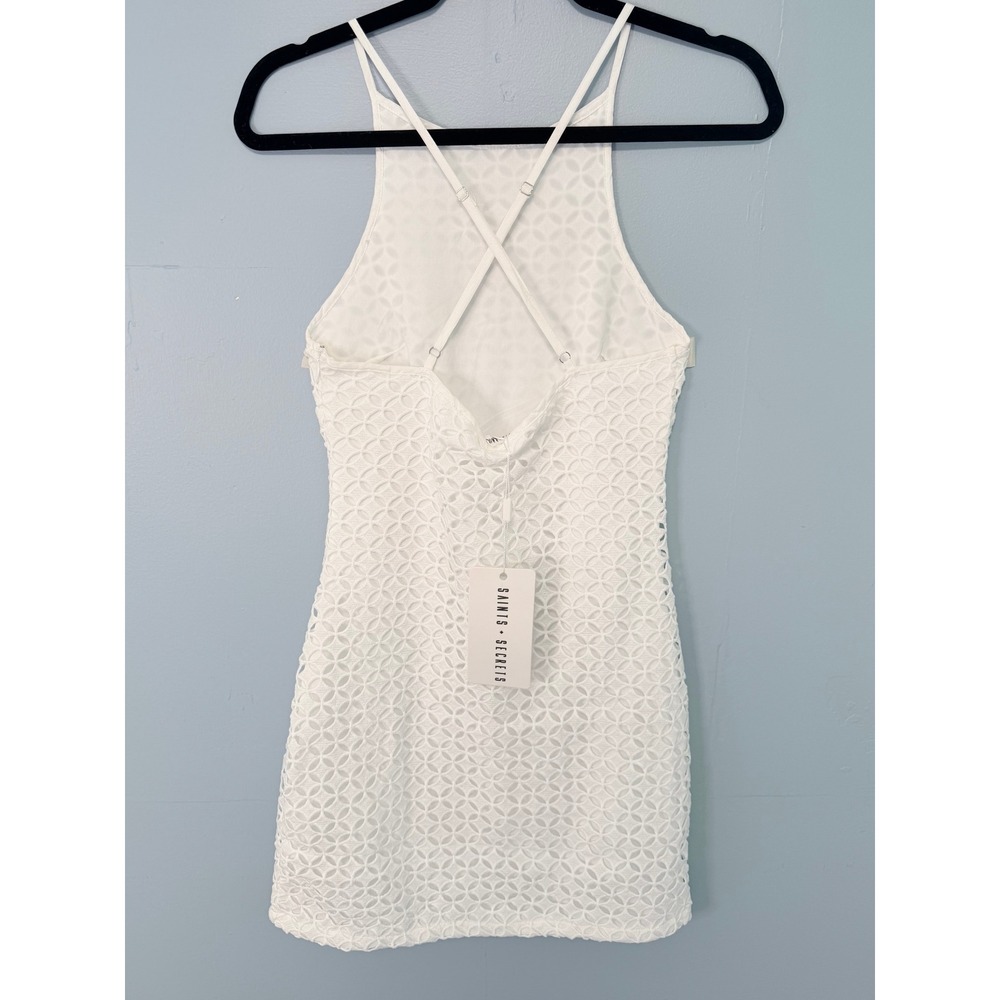 Saints + Secrets White Lace Mini Dress Size S Small NWT Selfie Leslie Open Back - Picture 5 of 13